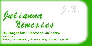 julianna nemcsics business card